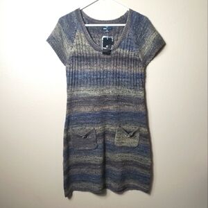 Ronni Nicole Ribbed Neutral Short Sleeve Sweater Dress w/Pockets-Size XL(NWT)